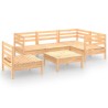 Salon de jardin 6 pcs Bois de pin massif 