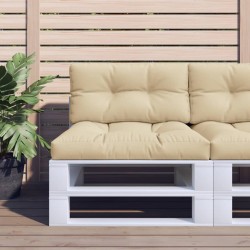 Coussin de palette beige 70x40x12 cm tissu 