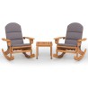 Ensemble de salon de jardin Adirondack 3 pcs bois acacia solide 