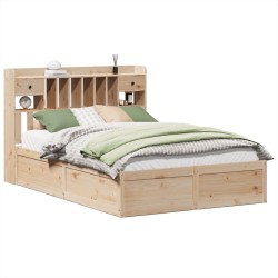 Cadre de lit sans matelas 150x200 cm bois de pin massif 