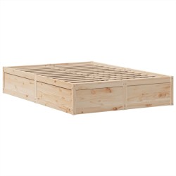 Cadre de lit sans matelas 150x200 cm bois de pin massif 