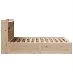 Cadre de lit sans matelas 150x200 cm bois de pin massif 