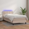 Sommier à lattes de lit avec matelas et LED Cappuccino 90x190cm 