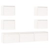 Meubles TV 7 pcs Blanc Bois massif de pin 