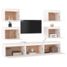 Meubles TV 7 pcs Blanc Bois massif de pin 