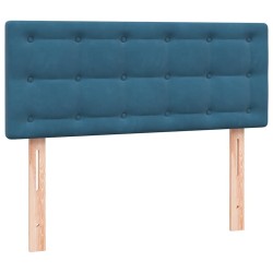 Sommier à lattes de lit et matelas bleu foncé 120x210cm velours 