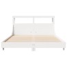 Cadre de lit sans matelas blanc 135x190 cm bois de pin massif 