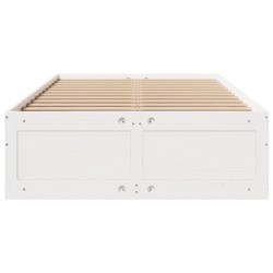 Cadre de lit sans matelas avec tiroirs 120x200 cm bois de pin 