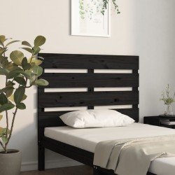 Tête de lit Noir 75x3x80 cm Bois massif de pin 