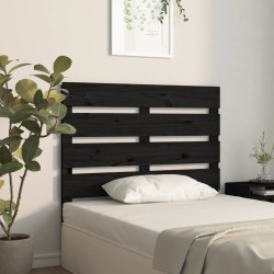 Tête de lit Noir 75x3x80 cm Bois massif de pin 