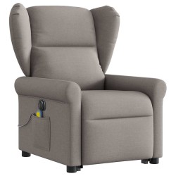 Fauteuil inclinable de massage électrique Taupe Tissu 