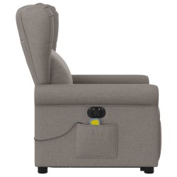 Fauteuil inclinable de massage électrique Taupe Tissu 