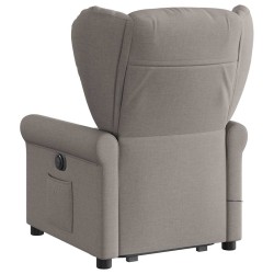 Fauteuil inclinable de massage électrique Taupe Tissu 