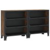 Armoires de rangement 2 pcs Marron 72x36x82 cm Métal et MDF 
