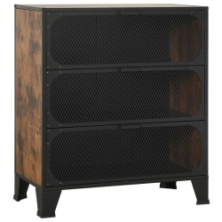 Armoires de rangement 2 pcs Marron 72x36x82 cm Métal et MDF 