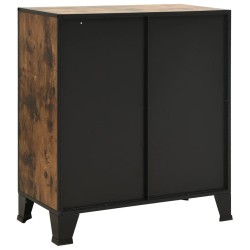 Armoires de rangement 2 pcs Marron 72x36x82 cm Métal et MDF 