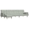 Canapé-lit en forme de L gris clair 271x140x70 cm velours 