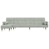 Canapé-lit en forme de L gris clair 271x140x70 cm velours 