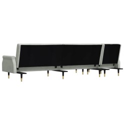 Canapé-lit en forme de L gris clair 271x140x70 cm velours 