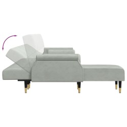 Canapé-lit en forme de L gris clair 271x140x70 cm velours 