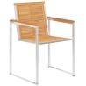 Chaises de jardin avec coussins lot de 2 Teck solide et acier 