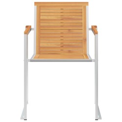 Chaises de jardin avec coussins lot de 2 Teck solide et acier 
