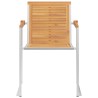 Chaises de jardin avec coussins lot de 2 Teck solide et acier 