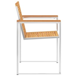 Chaises de jardin avec coussins lot de 2 Teck solide et acier 
