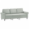 Canapé à 3 places avec repose-pieds Gris clair 180 cm Velours 