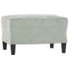 Canapé à 3 places avec repose-pieds Gris clair 180 cm Velours 