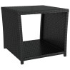 Ensemble de salon de jardin 3 pcs noir poly rotin et acier 