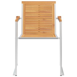 Chaises de jardin avec coussins lot de 2 Teck solide et acier 