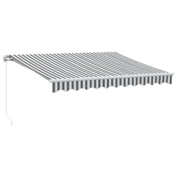 Auvent manuel rétractable avec LED anthracite blanc 300x250 cm 