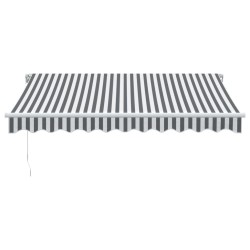 Auvent manuel rétractable avec LED anthracite blanc 300x250 cm 