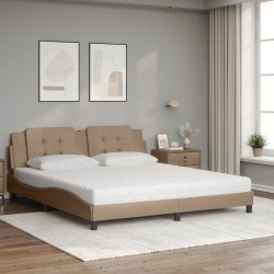 Lit avec matelas cappuccino 180x200 cm similicuir 