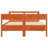 Cadre de lit sans matelas cire marron 135x190cm bois pin massif 