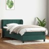 Sommier à lattes de lit et matelas vert foncé 100x210cm velours 