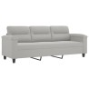 Canapé 3 places repose-pieds Gris clair 180 cm Tissu microfibre 