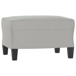 Canapé 3 places repose-pieds Gris clair 180 cm Tissu microfibre 