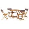 Ensemble à manger de jardin 5 pcs anthracite tissu bois massif 
