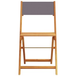Ensemble à manger de jardin 5 pcs anthracite tissu bois massif 