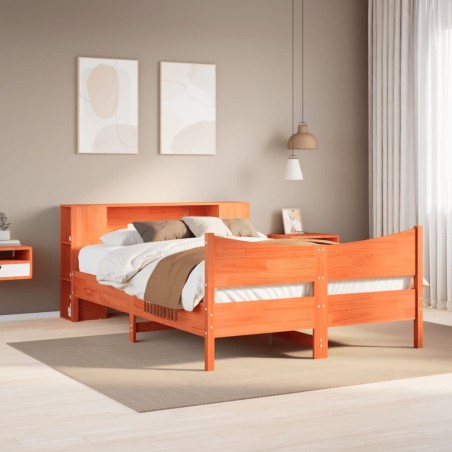 Cadre de lit sans matelas cire marron 120x200cm bois pin massif 