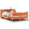Cadre de lit sans matelas cire marron 120x200cm bois pin massif 