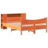 Cadre de lit sans matelas cire marron 120x200cm bois pin massif 