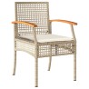 Ensemble à manger de jardin avec coussins 5pcs Beige poly rotin 