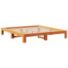 Cadre de lit sans matelas cire marron 150x200cm bois pin massif 