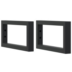 Supports d'étagères pour lavabo 2 pcs noir rectangulaire acier 