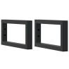 Supports d'étagères pour lavabo 2 pcs noir rectangulaire acier 