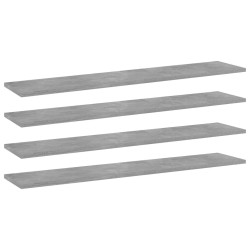 Panneaux de bibliothèque 4 pcs gris béton bois d’ingénierie 