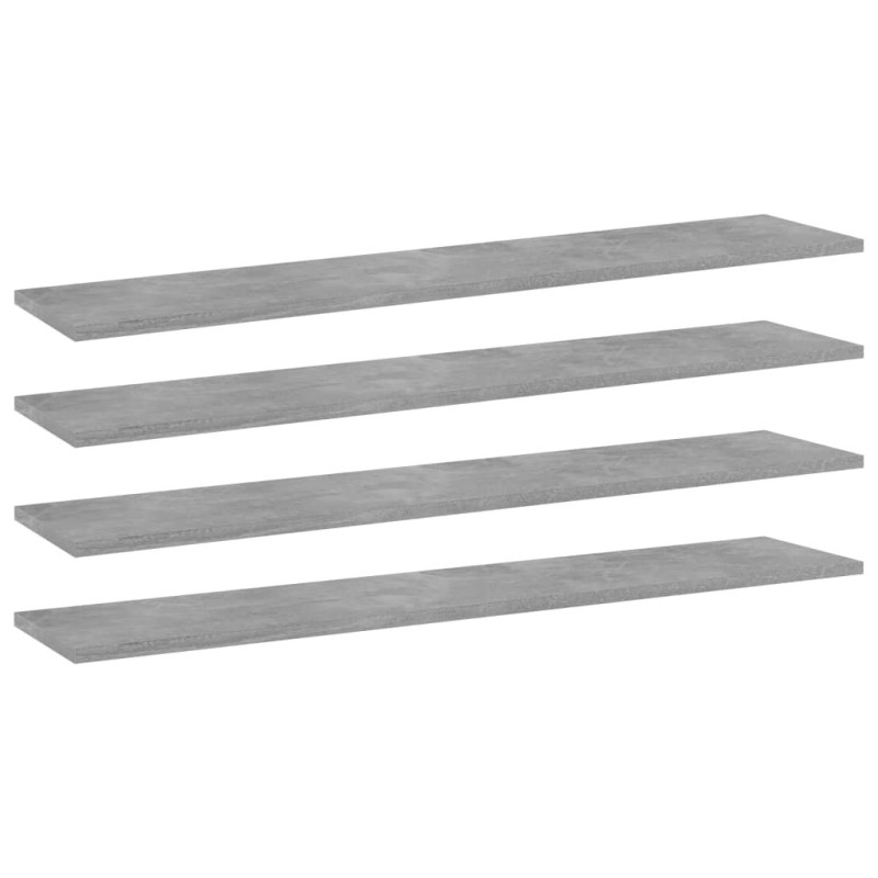 Panneaux de bibliothèque 4 pcs gris béton bois d’ingénierie Panneaux de bibliothèque 4 pcs gris béton bois d’ingénierie